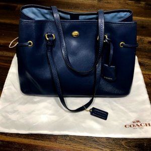 Coach leather tote- Blue
